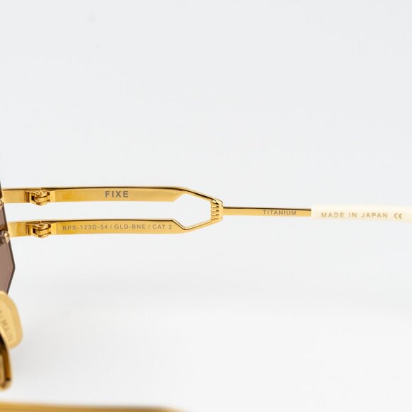 Balmain Women Sunglasses Titanium Gold Brown Geometric FIXE BPS-123D-54 - Picture 6 of 12